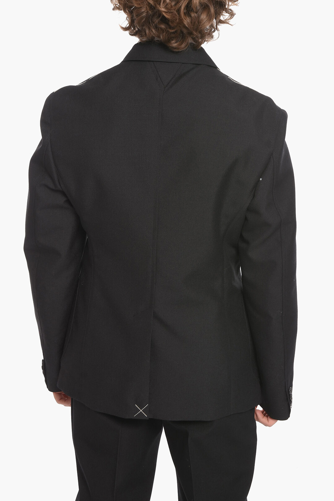 Wool Single-breasted Blazer with Patch Breast-pocket