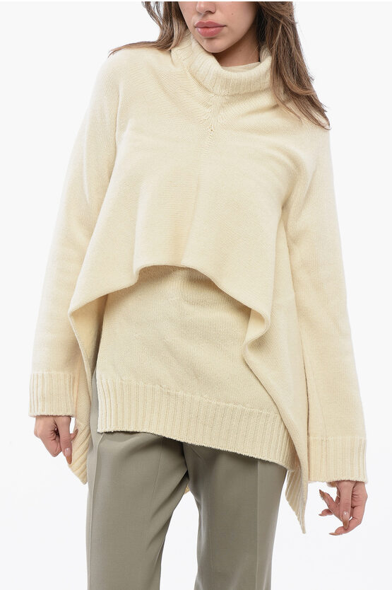 Jil Sander Wool Sleeveless Sweater With Removable Wrap
