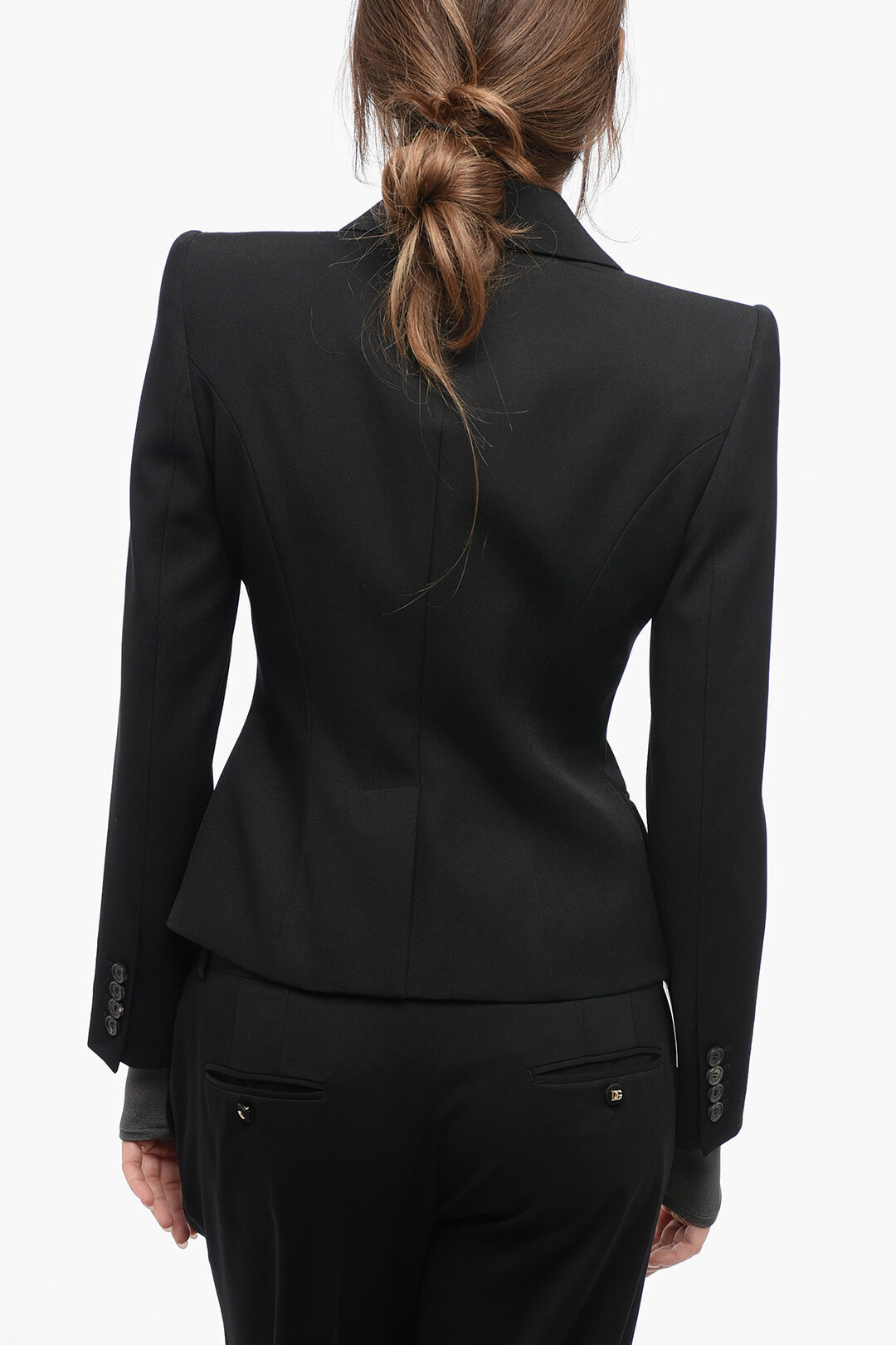 Alexander McQueen Wool Slim Fit Blazer with Zip Details