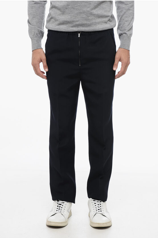 Shop Givenchy Wool Slim-fit Pants With Drawstrings