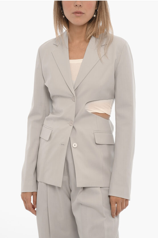 Low Classic Wool Slim Fit Single-breasted Blazer With Cut-out Detail