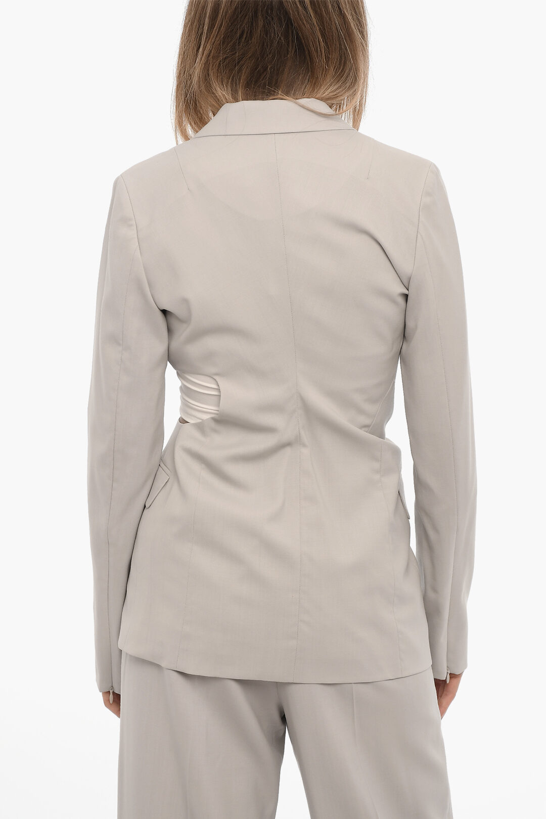 Low Classic Wool Slim Fit Single-Breasted Blazer with Cut Low Classic Wool Slim Fit Single-Breasted Blazer with Cut