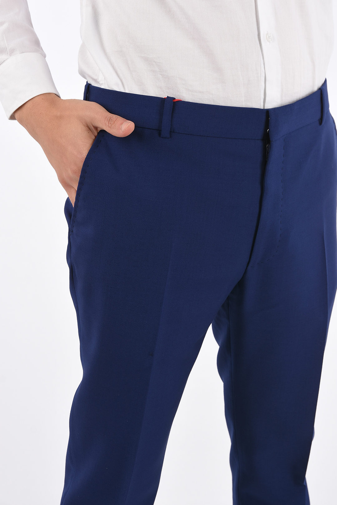 Alexander McQueen Wool Straight Fit No Hem Pants men