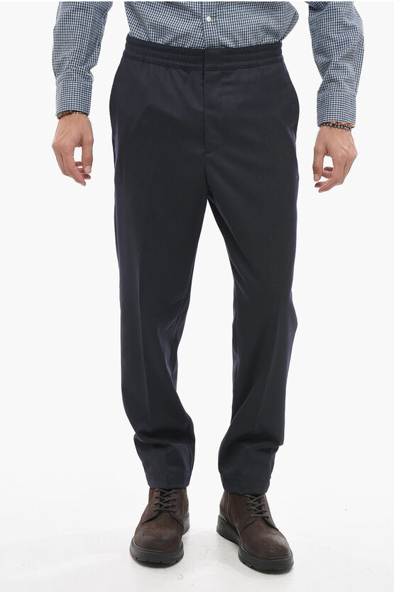 Shop Woolrich Wool Strech Blend Pants With Drawstring Waist