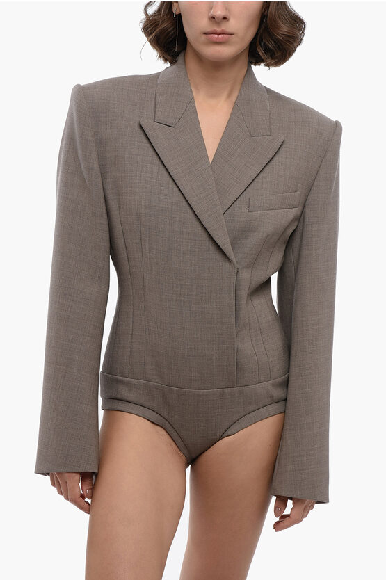 Sportmax Wool Superbo Blazer With Peak Lapel