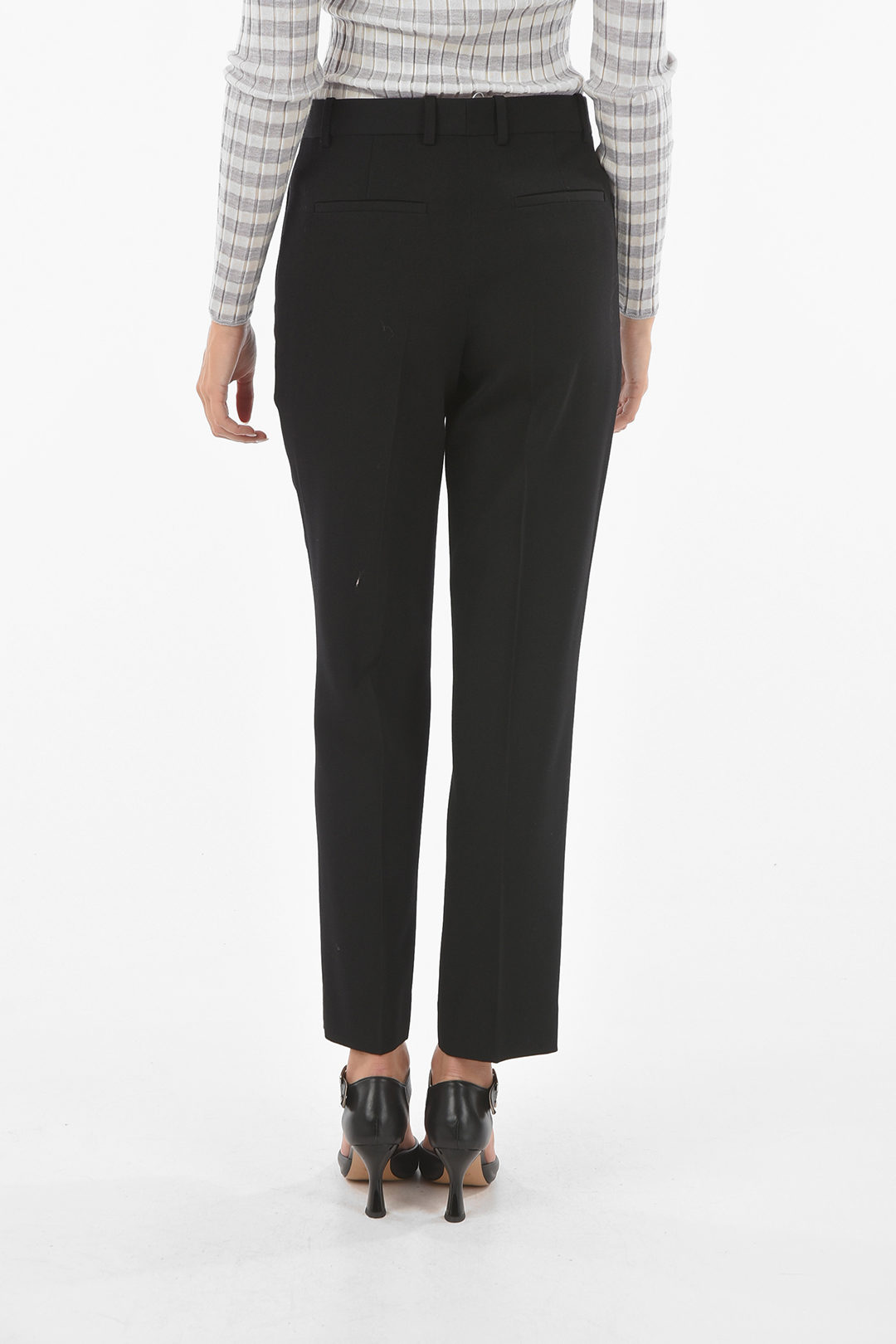 Givenchy Wool Tailored Pants With Brass Fastening Detail Women Glamood Outlet 8313