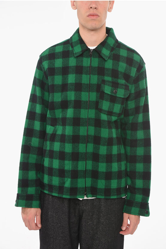 Woolrich Wool Timber Jacket With Check Pattern In Multi