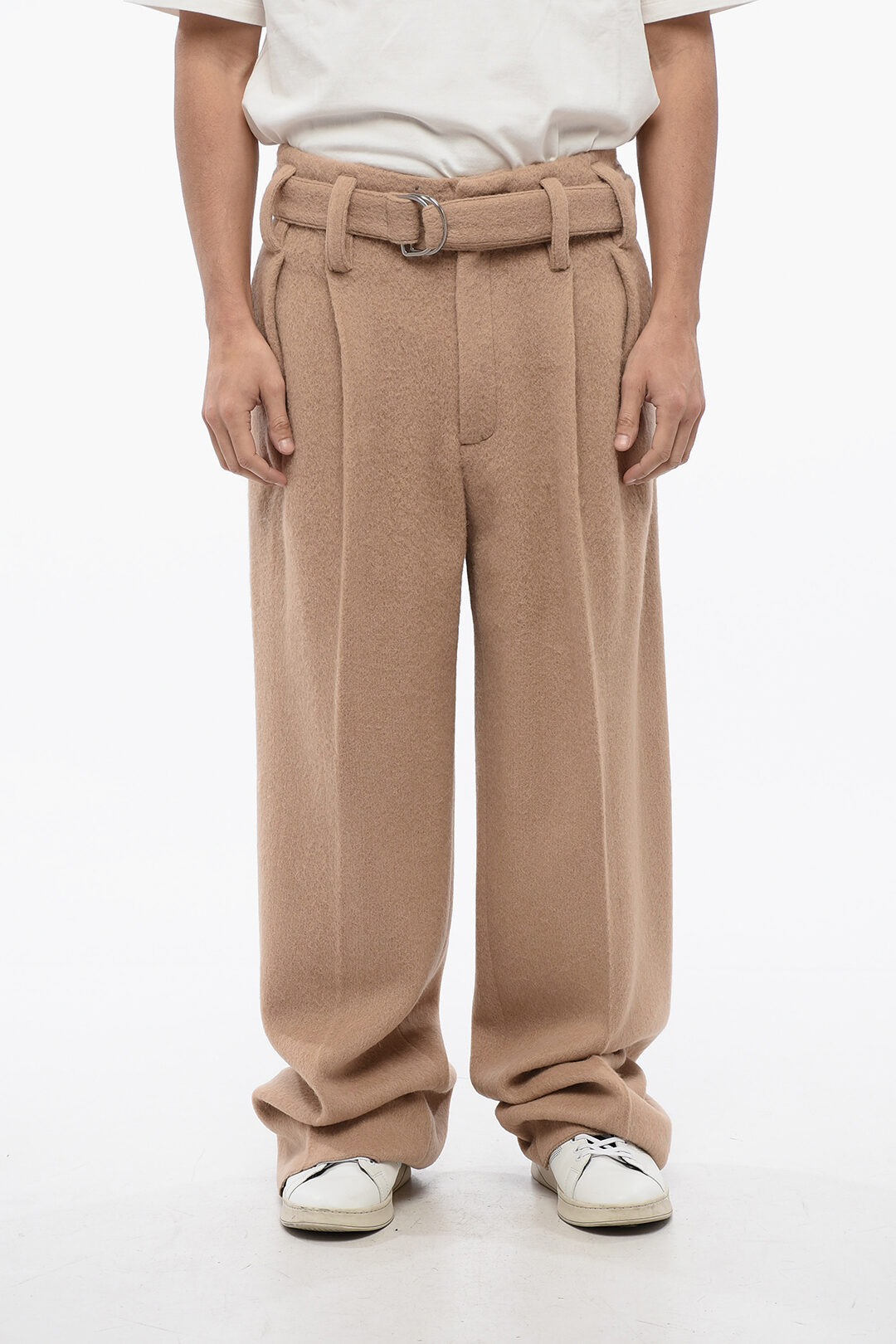 Jil Sander Wool Trousers with Belt and Pleats men - Glamood Outlet