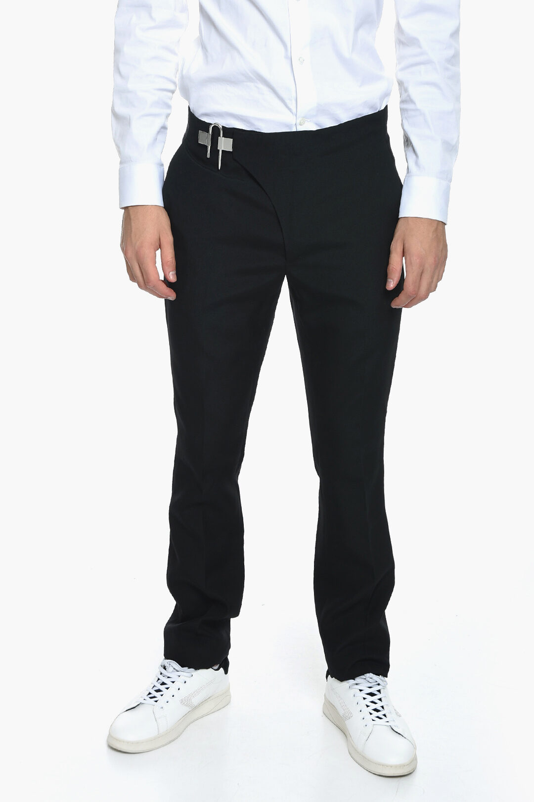 Givenchy Wool Trousers with Buckled Asymmetric Closure men