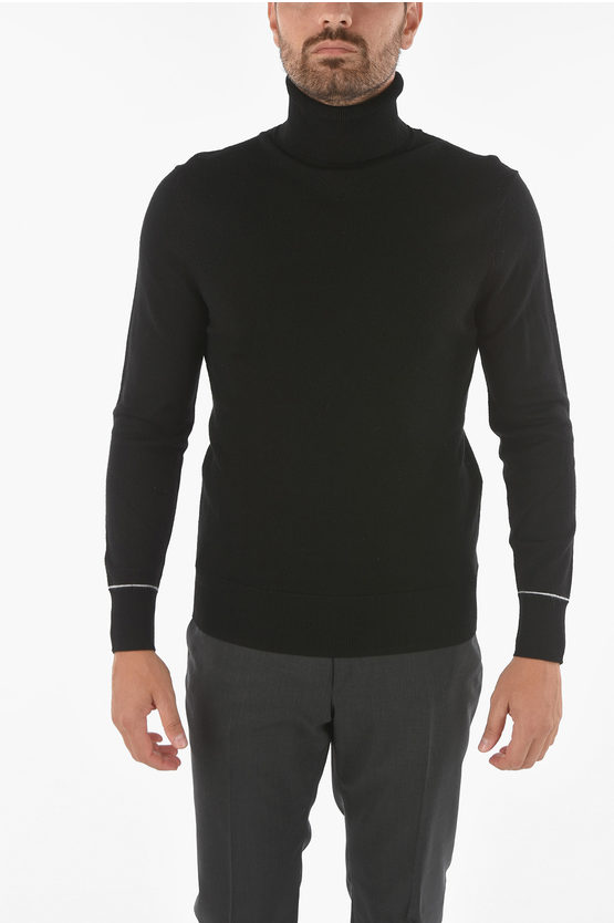 Neil Barrett Wool Turtleneck Sweater In Black