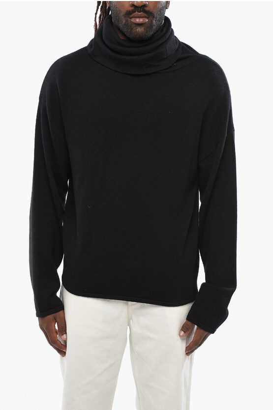 Saint Laurent Wool Turtleneck Sweater In Black