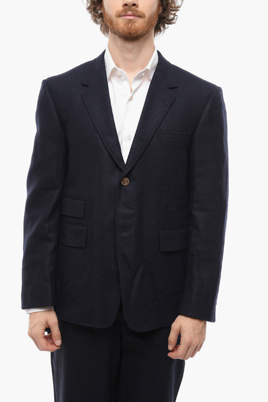 Thom Browne Wool Tweed Blazer with Flap Pockets men - Glamood Outlet