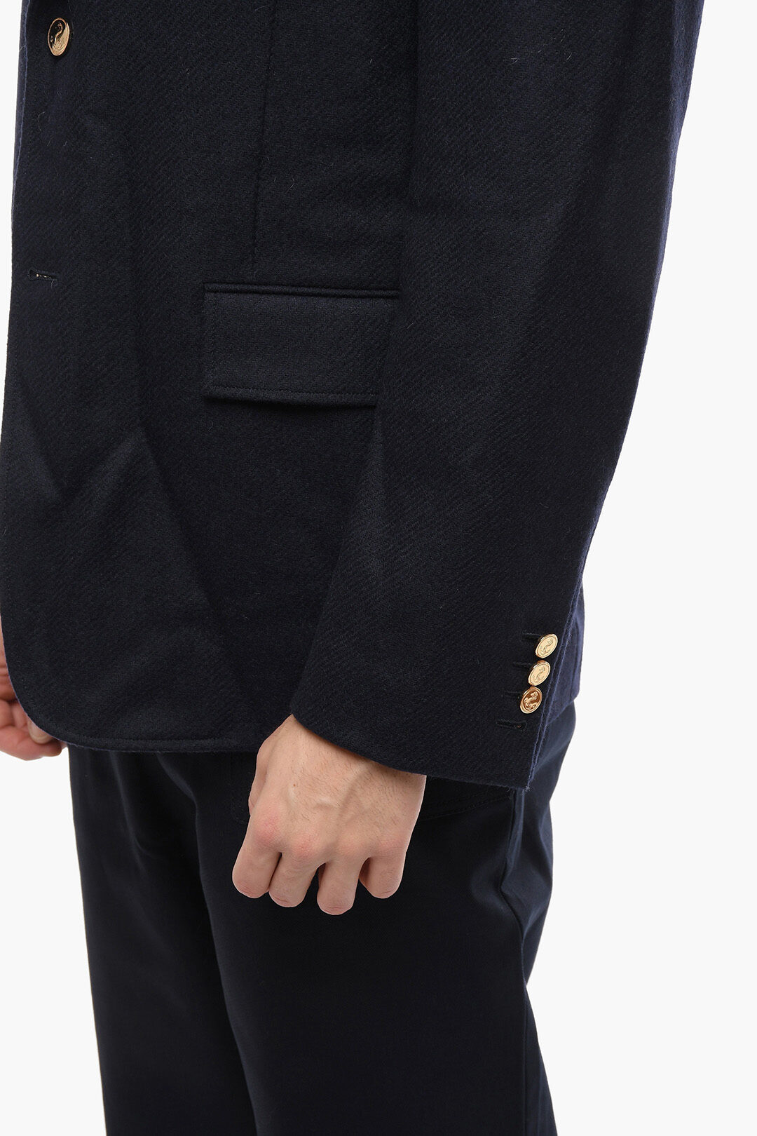 Thom Browne Wool Tweed Blazer with Flap Pockets men - Glamood Outlet