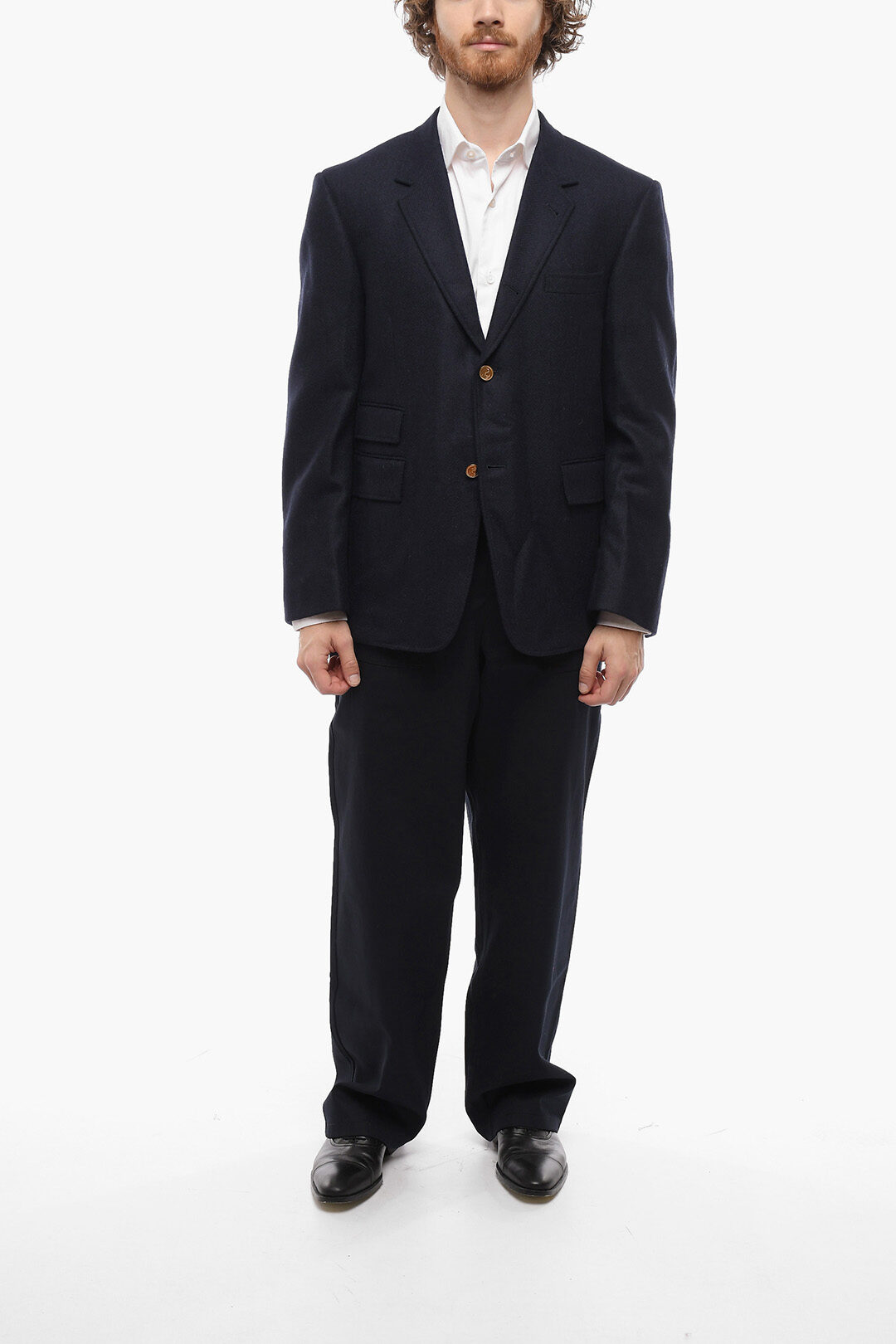 Thom Browne Wool Tweed Blazer with Flap Pockets men - Glamood Outlet