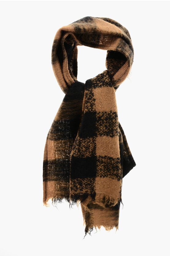 Massimo Piombo Wool Two-tone Scarf In Brown