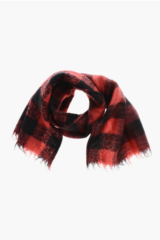 Massimo Piombo Wool Two-tone Scarf In Red