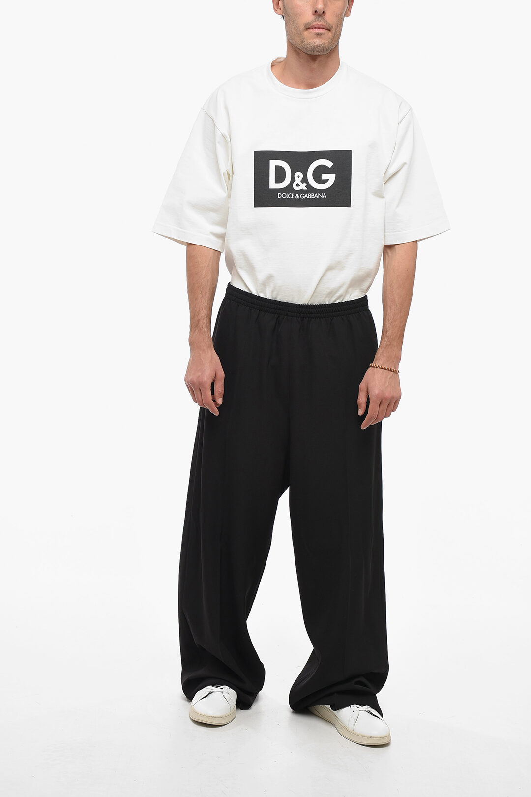 パンツ BALENCIAGA Elastic Pants Balenciaga Elastic Sweatpant in Black & White | FWRD
