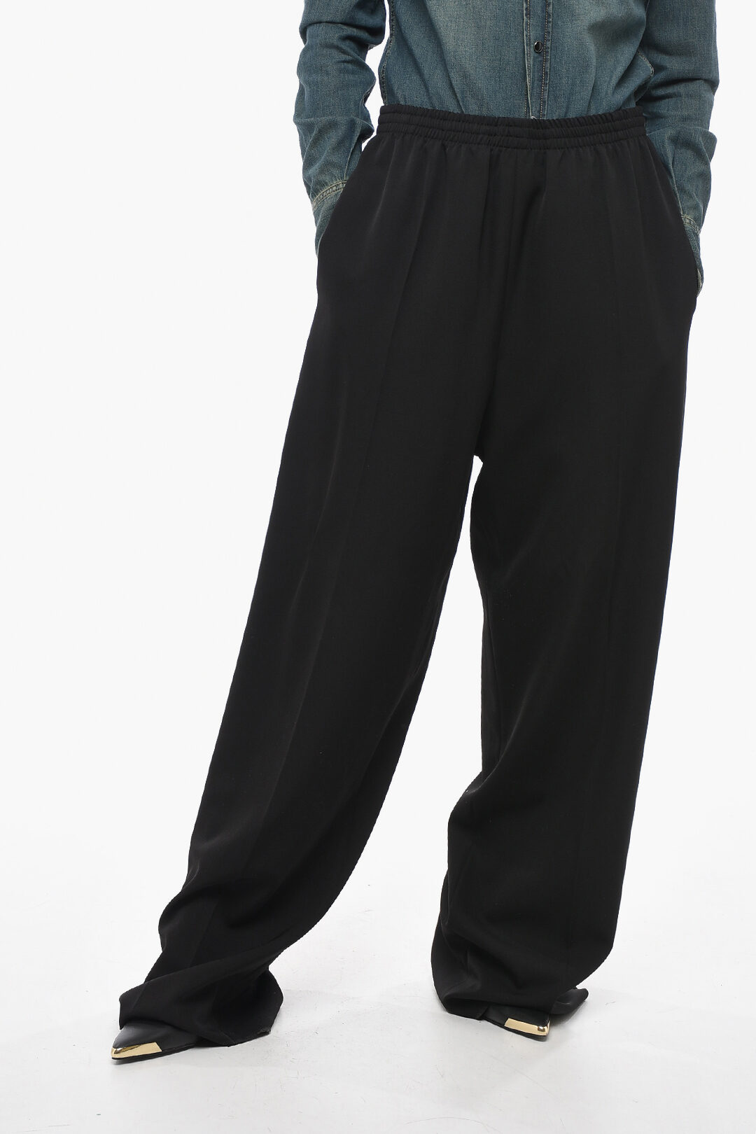 パンツ BALENCIAGA Elastic Pants Balenciaga Elastic Sweatpant in Black & White | FWRD