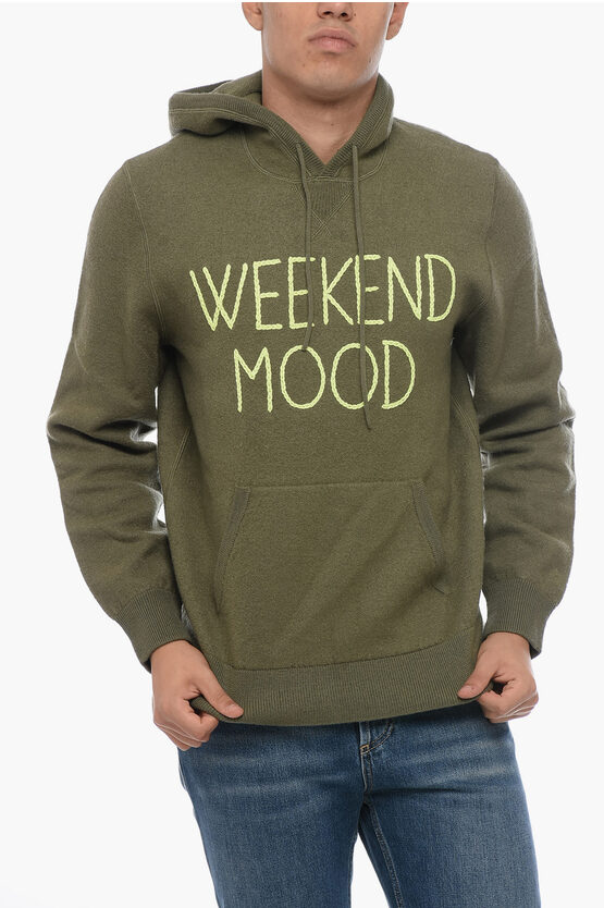 Shop Mc2 Saint Barth Wool Weekend Mood Sweater With Hood