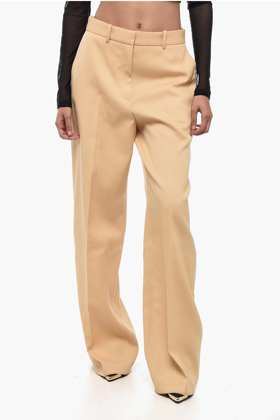 Shop Lanvin Wool Wide-leg Pants With Pleats