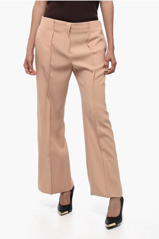 JIL SANDER WOOL WIDE-LEG PANTS 