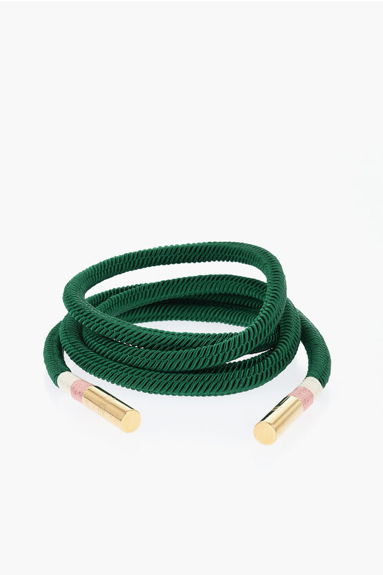 Elisabetta Franchi Woven Fabric Belt With Embroideries