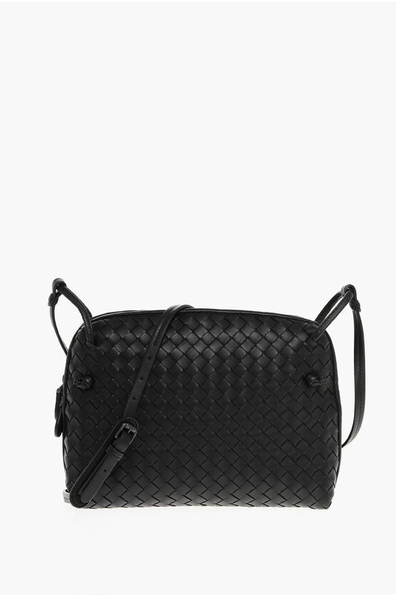 Bottega Veneta Woven Leather Crossbody Bag With Zip