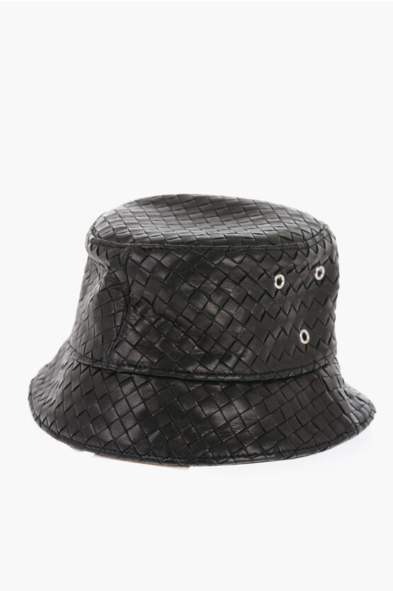 Bottega Veneta Woven Nappa Bucket Hat In Black