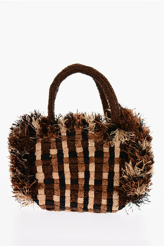 Made For A Woman Woven Raffia Daphne Shoulder Bag In Brown
