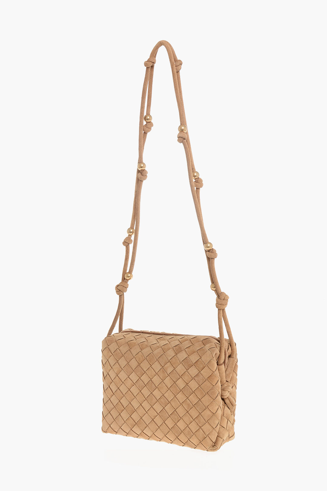 ショルダーバッグ・ポシェット Bottega Veneta Sand Suede Hop Shoulder Bag Bottega Veneta Woven Suede Crossbody Bag women - Glamood Outlet