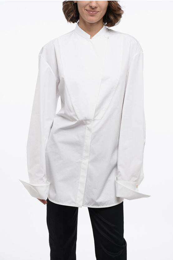 Jil Sander Wrap Designed Popeline Cotton Shirt