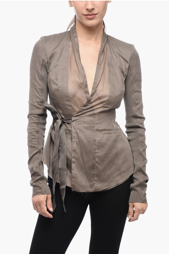 Shop Rick Owens Wrap-fit Hollywood Jacket