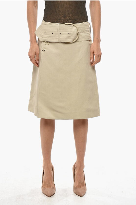 Burberry Wrap Midi Skirt With Maxi Belt