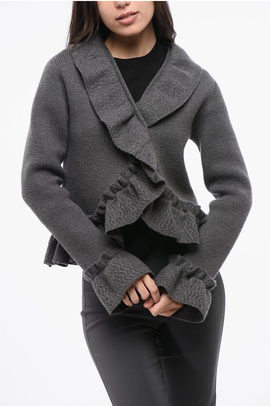 Malin Franke Wrap Sweater Wuth Ruched In Gray