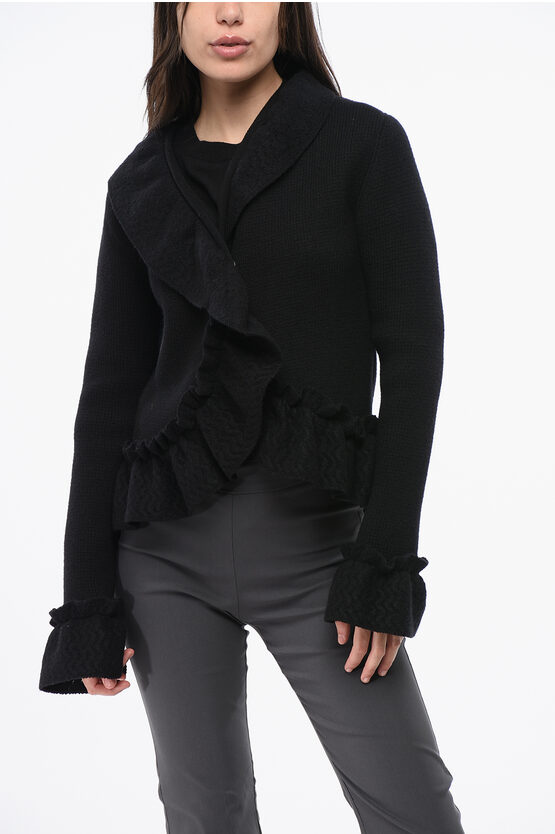 Malin Franke Wrap Sweater Wuth Ruched In Black