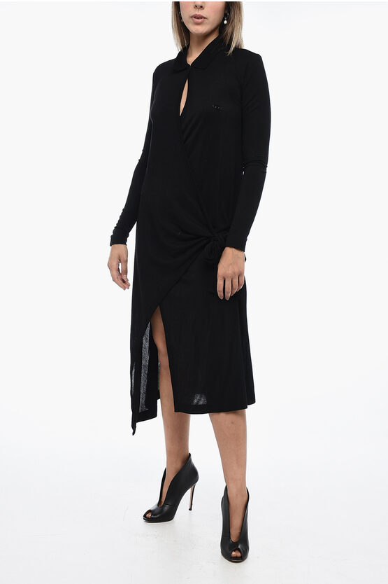 Diesel Wrapped D-wrip Dress With Asymmetric Hem