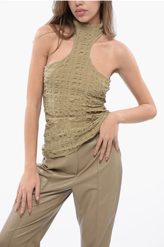 Nanushka Wrinkled Effect Halter Neck Marinde Top