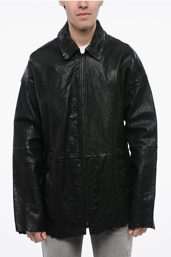 Diesel Wrinkled Effect Leather L-mart-a Jacket