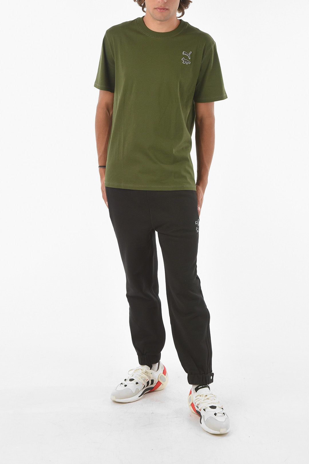 Maison Kitsuné X PUMA Crewneck T-shirt with Embroidered Logo Maison Kitsuné X PUMA Crewneck T-shirt with Embroidered Logo