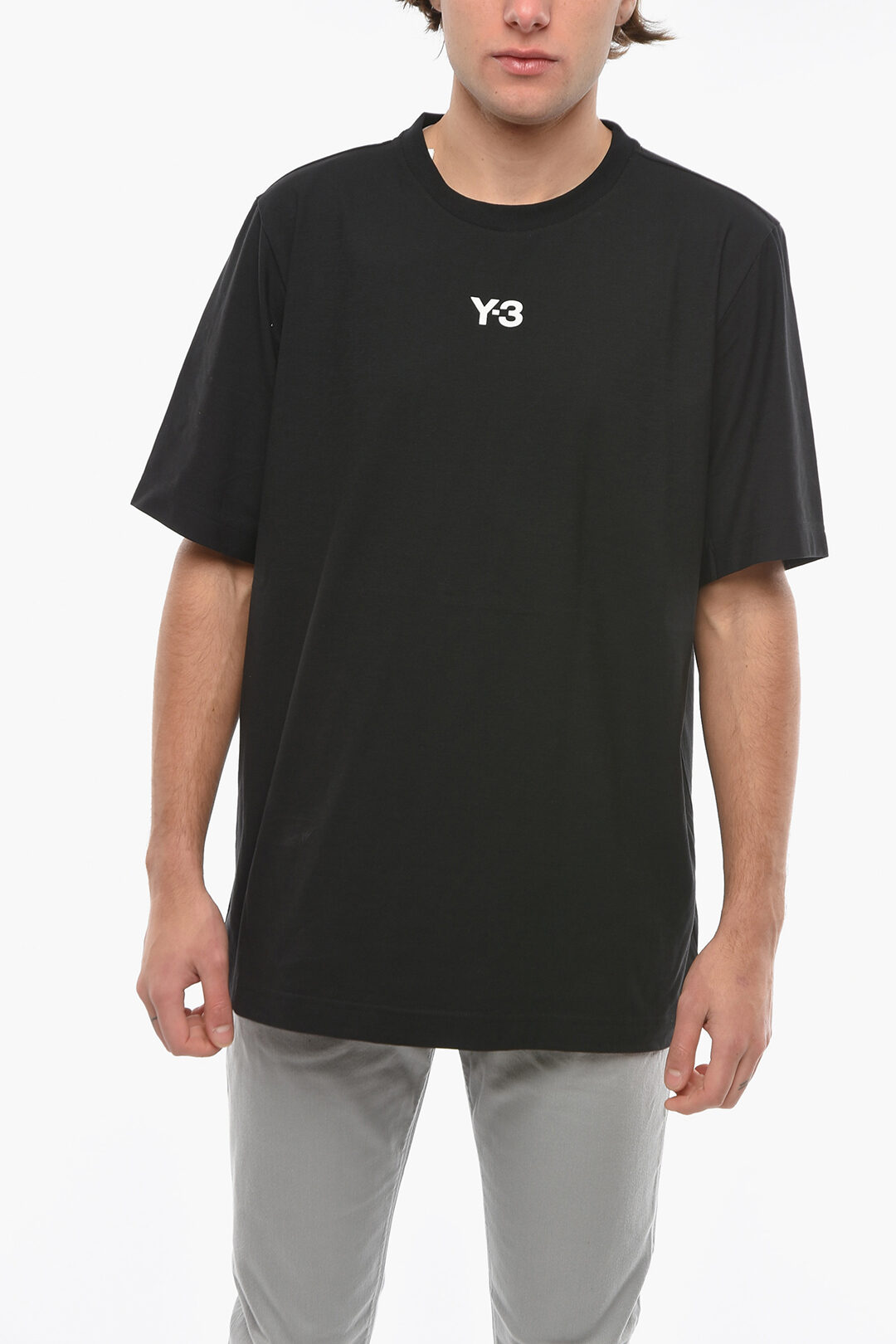 Adidas Y-3 YOHJI YAMAMOTO Crew-Neck T-shirt with Logo-Print men 