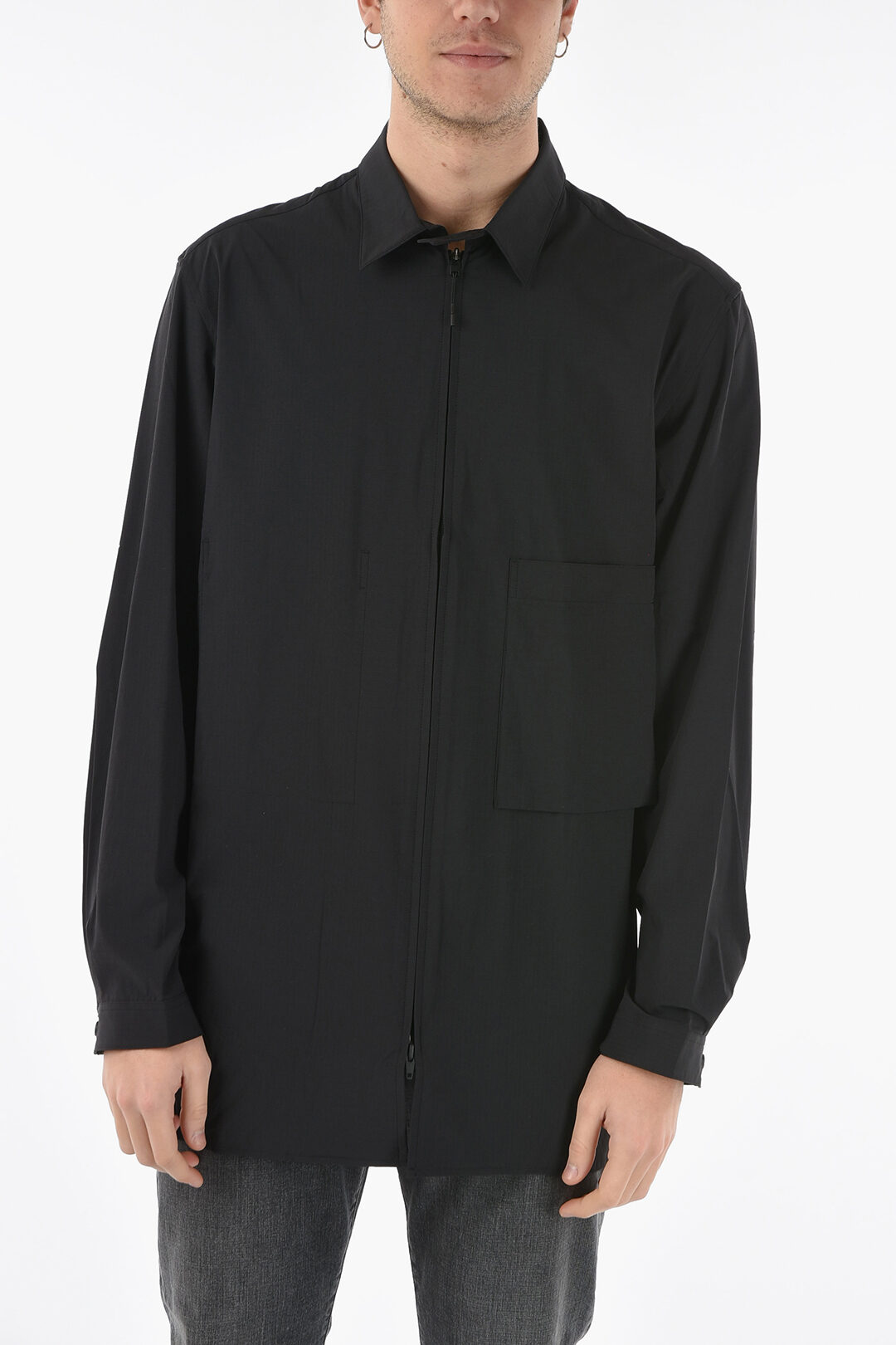 Y-3 YOHJI YAMAMOTO Full Zip Longline Shirt