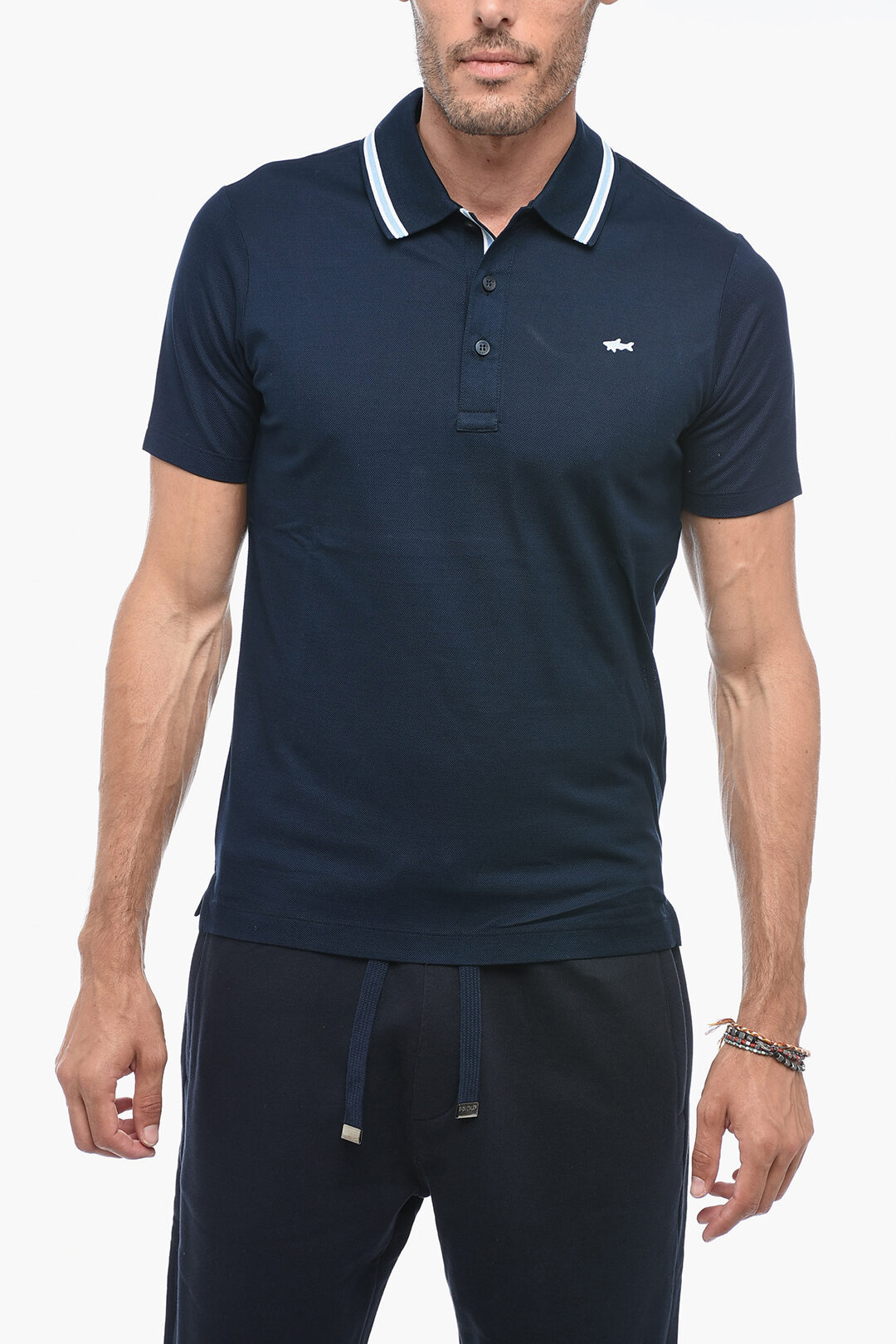 Paul Shark YACHTING Piquet Cotton Polo with Embroidery men
