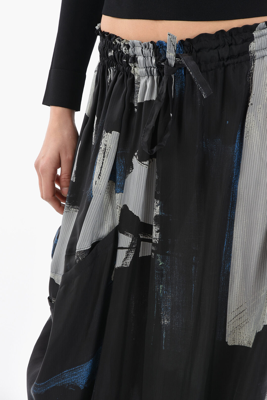 Yohji Yamamoto Y'S Abstract Pattern Midi Skirt women - Glamood Outlet