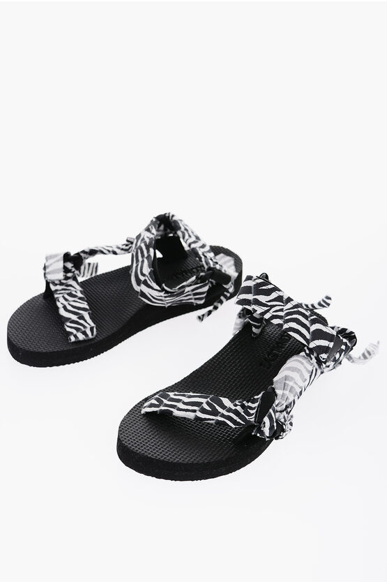Arizona Love Zebra Patterned Trekky Sandals With Velcro Closure