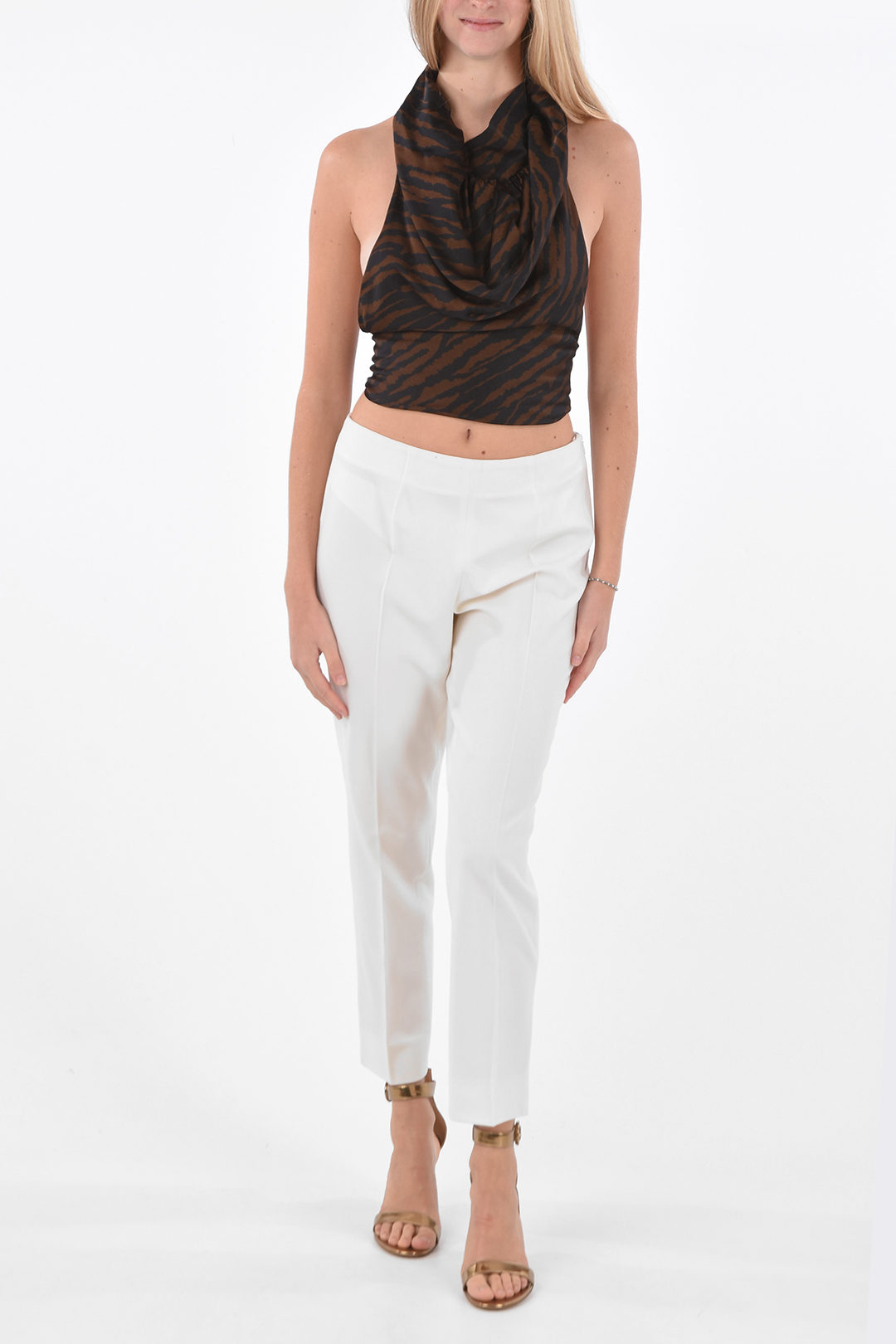 【The Attico】 Stretch-jerseyクロップトップ Zane'' black top for Women | THE ATTICO®