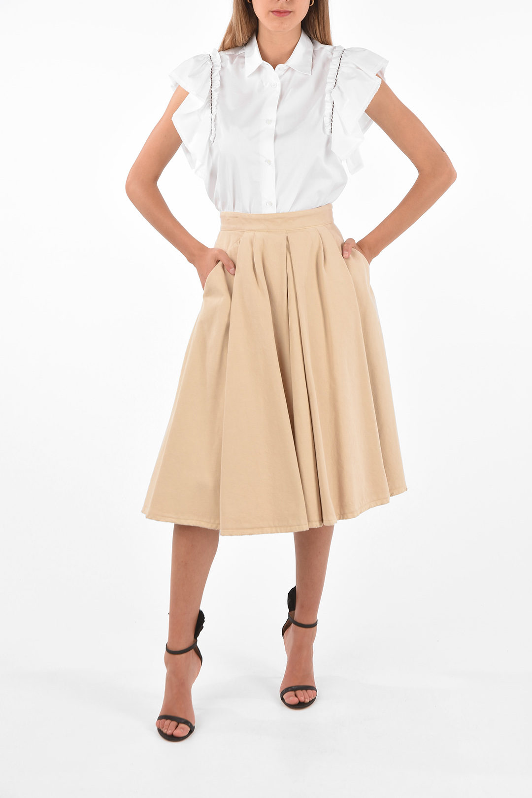 Zip back closure circle skirt