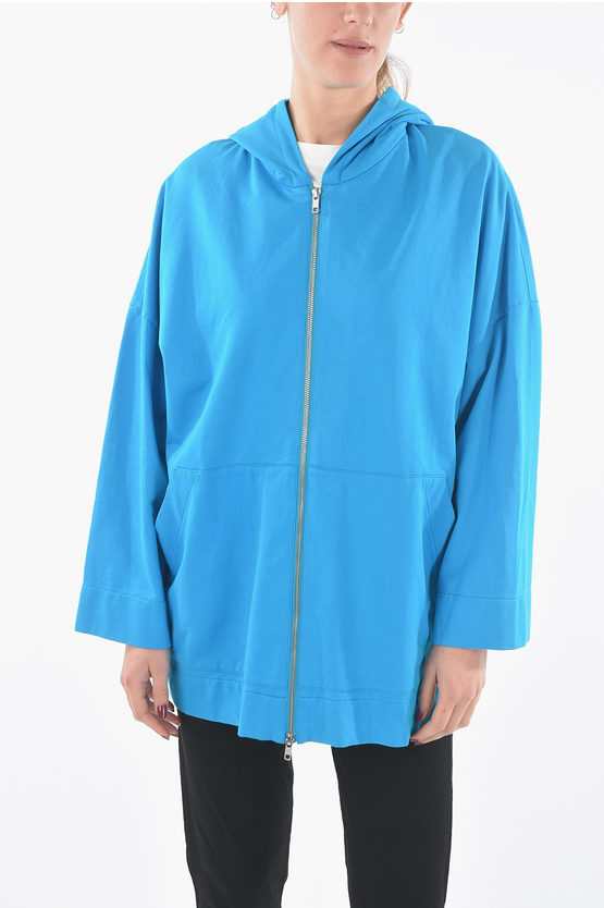Woolrich Zip Closure Sweatshirt With Hood In Blue