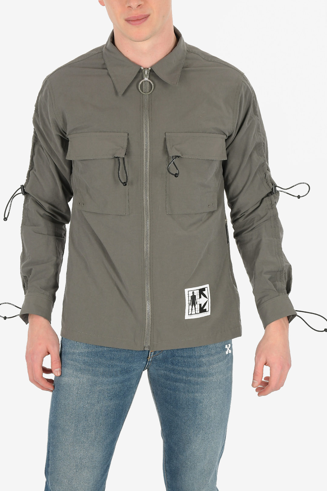 off white zip jacket