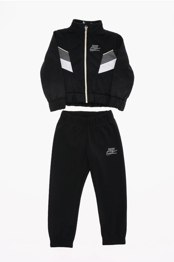 Nike Zip Swetashirt And Jogger Trousers Set In Black
