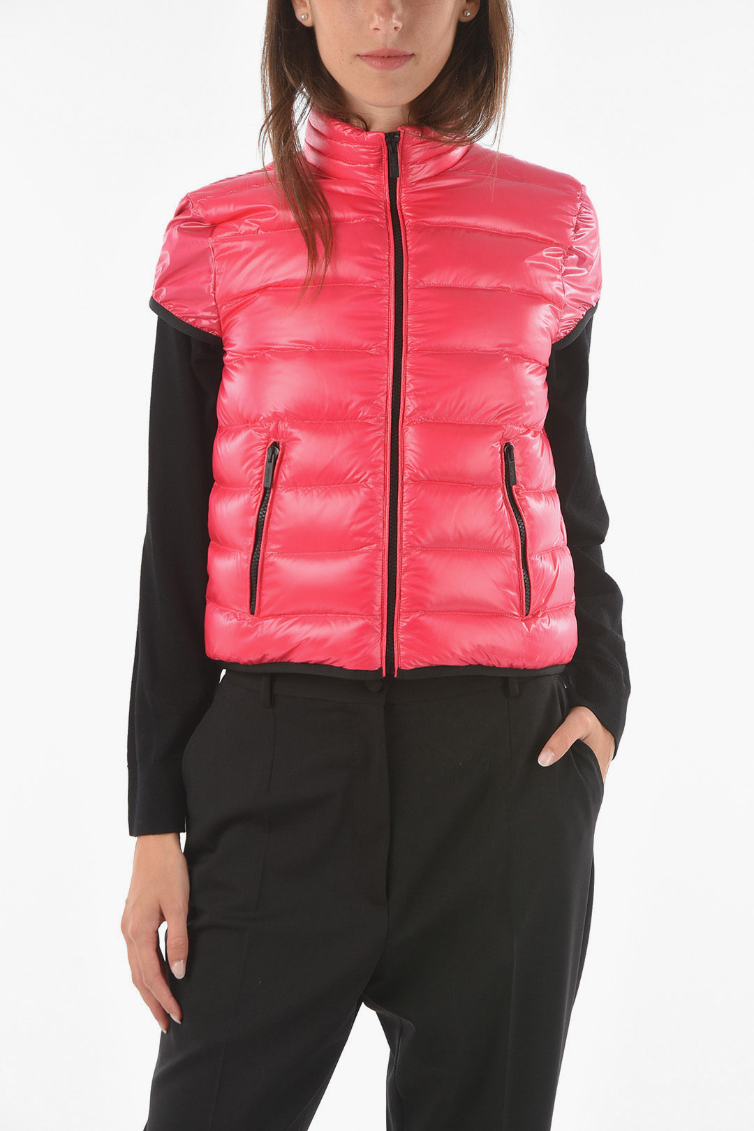 Puffer Jacket Women Short Sleeve Jacket Red Puffer Vest Womens